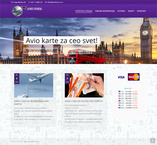 Izrada web sajtova u WordPressu - Avio karte